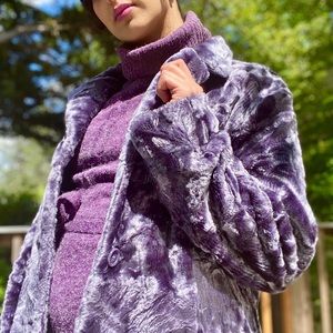 Dreamy midnight purple faux fur fuzzy coat!